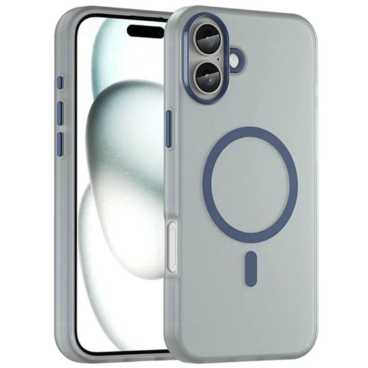 iPhone 16 Plus Cover kompatibel med MagSafe TPU + PC Tyndt Mat Gennemsigtigt Telefoncover - Mørkeblå