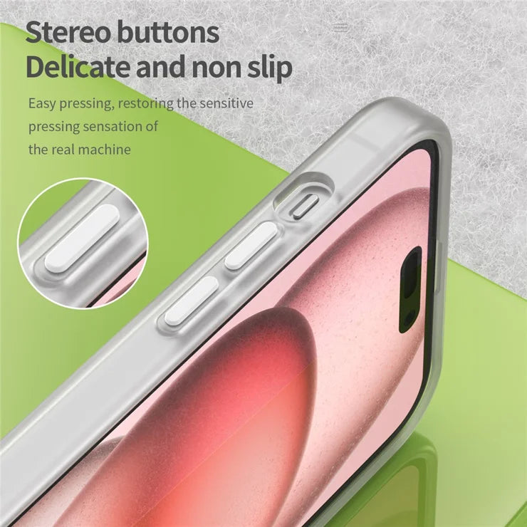 iPhone 15 Plus / 14 Plus Magnetic Case Translucent Matte Anti-Fingerprint Phone Cover - White