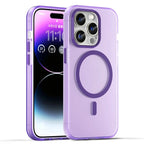 Magnetic Case for iPhone 14 Pro Max Compatible with MagSafe Translucent Matte Back Cover - Dark Purple