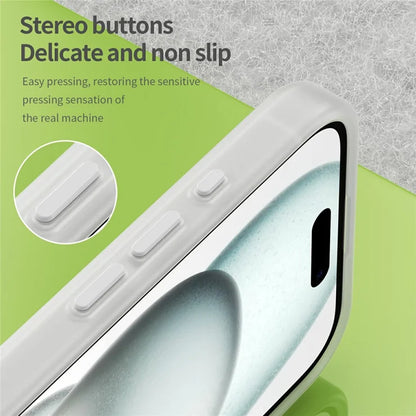 iPhone 16 Case Compatible with MagSafe TPU + PC Slim Matte Translucent Phone Cover - White