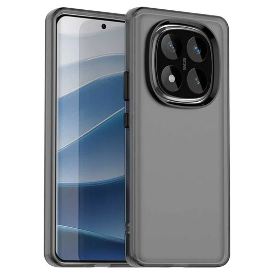 Xiaomi Redmi Note 14 Pro 5G / Poco X7 5G suojakuori PC+TPU+PET mattapintainen pudotuksenkestävä puhelimen takakansi - Musta