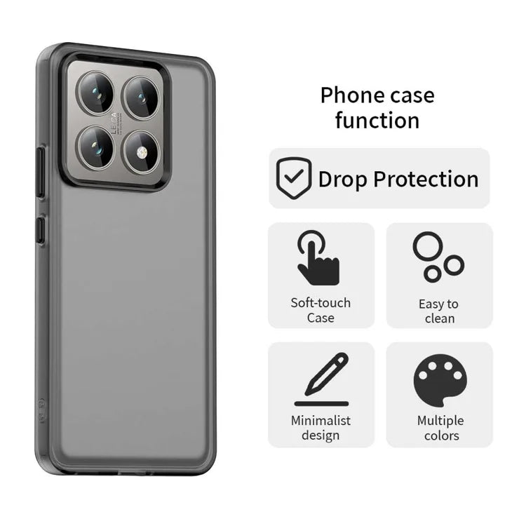 Xiaomi 14T Cover PC+TPU+PET Mat Anti-Drop Telefonbagcover - Sort