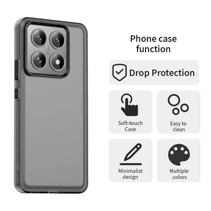 Xiaomi 14T Cover PC+TPU+PET Mat Anti-Drop Telefonbagcover - Sort