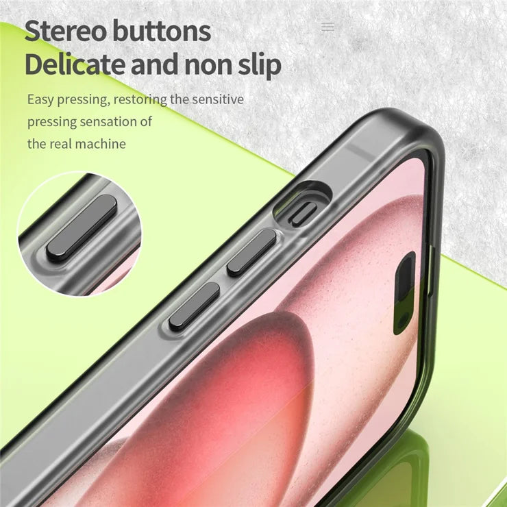 iPhone 15 Plus / 14 Plus Magnetic Case Translucent Matte Anti-Fingerprint Phone Cover - Black