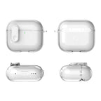 For Apple AirPods 4 Earphone Protective Case Snap Switch Ice Crystal Clear TPU+PC Cover - Transparent