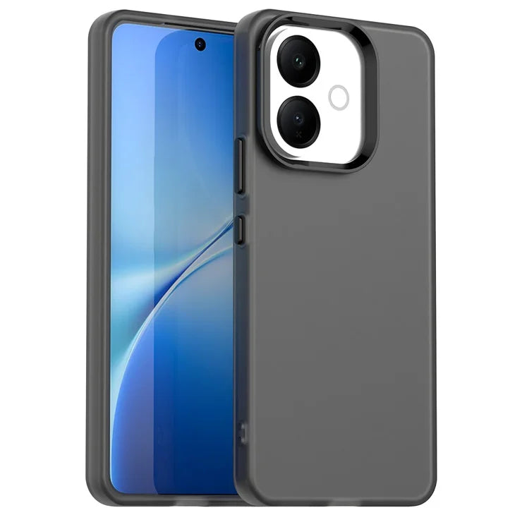vivo V60 Lite 5G / V60 Lite 4G Case PC + TPU + PET Matte Anti-Drop Phone Back Cover - Black