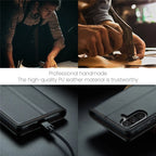 CASEME For Samsung Galaxy A56 5G Leather Case 023 RFID Blocking 3 Card Slot Mobile Cover - Black