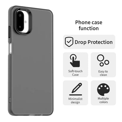 Samsung Galaxy F06 5G  /  M06 5G Case PC + TPU + PET Matte Anti-Drop Phone Back Cover - Black