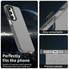 Samsung Galaxy A35 5G Case PC+TPU+PET Matte Anti-Drop Phone Back Cover - Black