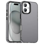iPhone 16 Case PC+TPU+PET Matte Anti-Drop Phone Back Cover - Black