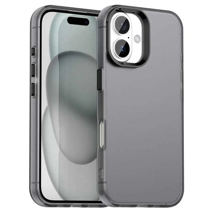 iPhone 16 Case PC+TPU+PET Matte Anti-Drop Phone Back Cover - Black