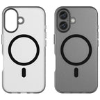 iPhone 16 Case Compatible with MagSafe TPU + PC Slim Matte Translucent Phone Cover - Black