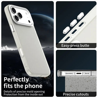 iPhone 17 Pro Max -suojakuori PC + TPU + PET mattapintainen pudotuksenkestävä takakansi – valkoinen