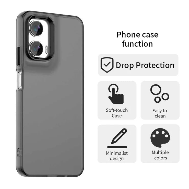 Motorola Moto G35 5G Case PC+TPU+PET Matte Anti-Drop Phone Back Cover - Black