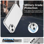 iPhone 15 Case PC+TPU+PET Matte Anti-Drop Phone Back Cover - White