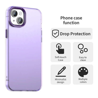 iPhone 15 Cover PC+TPU+PET Mat Anti-Drop Telefon Bagsidecover - Lilla