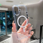 iPhone 17 Magnetic Clear Case PC + TPU Hybrid Phone Cover Compatible with MagSafe