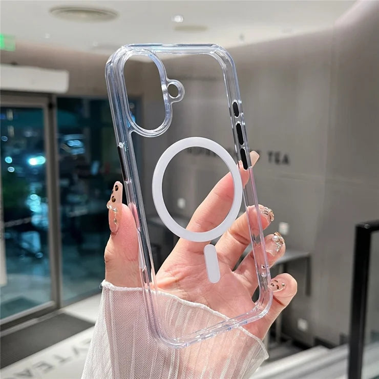 iPhone 17 Magnetic Clear Case PC + TPU Hybrid Phone Cover Compatible with MagSafe