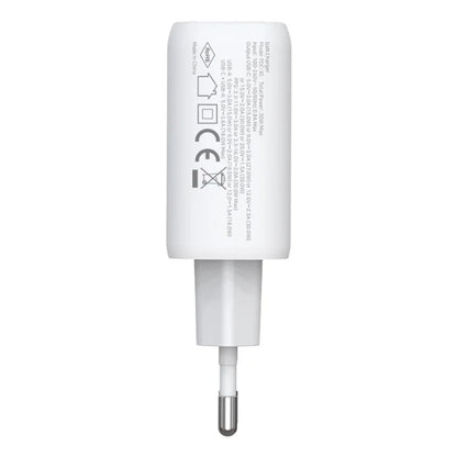 AMORUS PD 30W Type-C + QC 18W USB-A Dual Port GaN Power Adapter Hurtig Oplader til Telefon Tablet - EU Stik