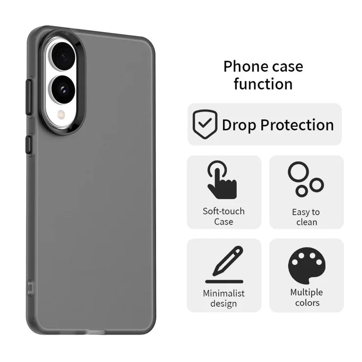 Samsung Galaxy S25 Edge Case PC + TPU + PET Matte Anti-Drop Phone Back Cover - Black