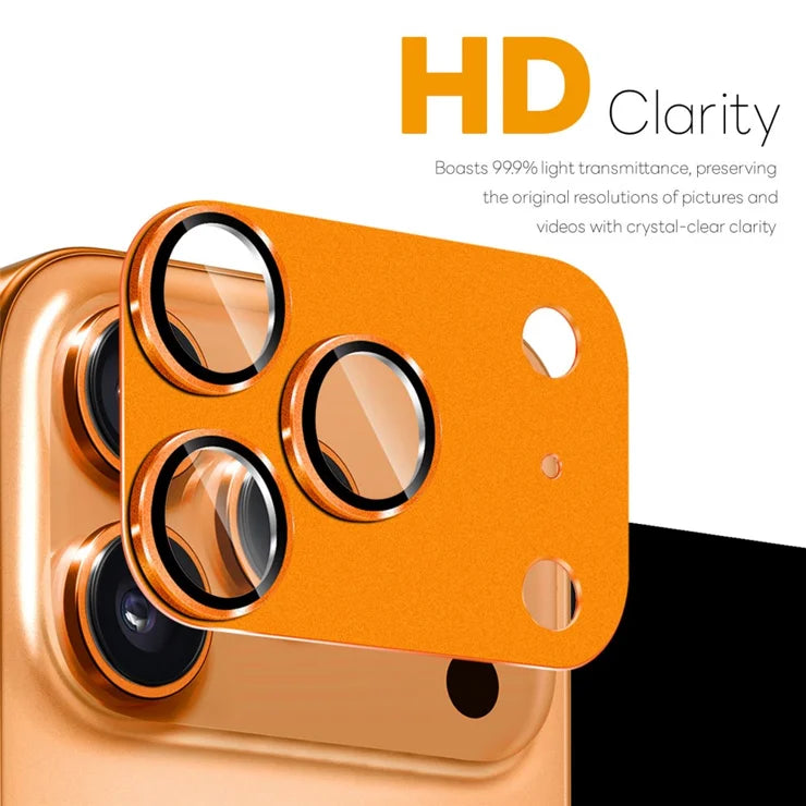 iPhone 17 Pro Camera Lens Protector Matte Integrated Metal Tempered Glass Lens Film - Orange