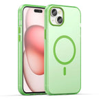 iPhone 15 Magnetic Case Matte Phone Cover Anti-Fingerprint Anti-Scratch - Fluorescent Green
