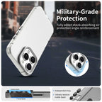 iPhone 16 Pro Max Case PC+TPU+PET Matte Anti-Drop Phone Back Cover - White