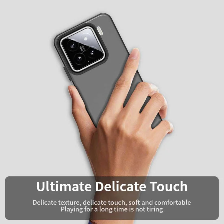 Xiaomi 15 Case PC+TPU+PET Matte Anti-Drop Phone Back Cover - Black
