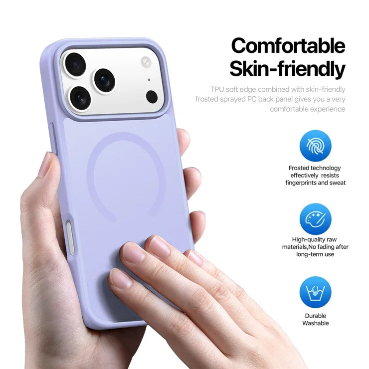 DUX DUCIS Yind Series til iPhone 17 Pro TPU + PC mat telefoncover kompatibel med MagSafe - Lyslilla