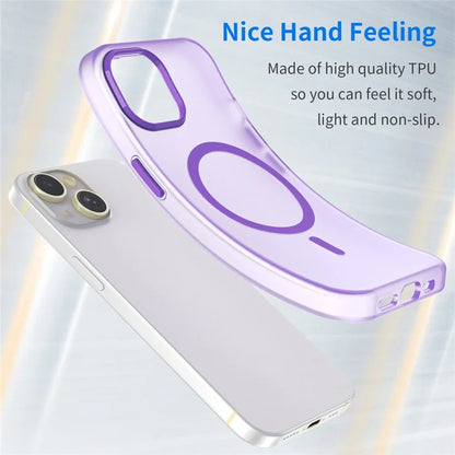 iPhone 14 Translucent Phone Case Matte Design Compatible with MagSafe Wireless Charging - Dark Purple