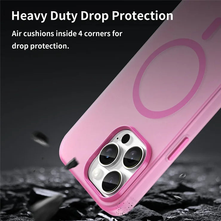 iPhone 16 Pro Max Case Compatible with MagSafe TPU + PC Slim Matte Translucent Phone Cover - Pink