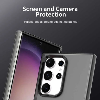 Samsung Galaxy S24 Ultra Cover PC+TPU+PET Mat Anti-Drop Bagside Cover - Sort