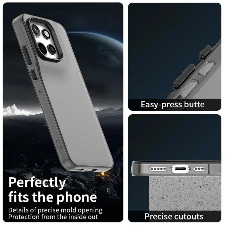Mattapintainen suojakuori Motorola Edge 60 Neo 5G / 50 Neo 5G / S50 5G / ThinkPhone 25 5G puhelimille – PC+TPU+PET Anti-Drop -puhelimen takakansi – musta
