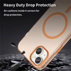 iPhone 15 Plus / 14 Plus Magnetic Case Translucent Matte Anti-Fingerprint Phone Cover - Orange
