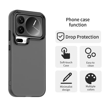 Xiaomi 17 Pro Max Case PC + TPU + PET Matte Anti-Drop Phone Back Cover - Black