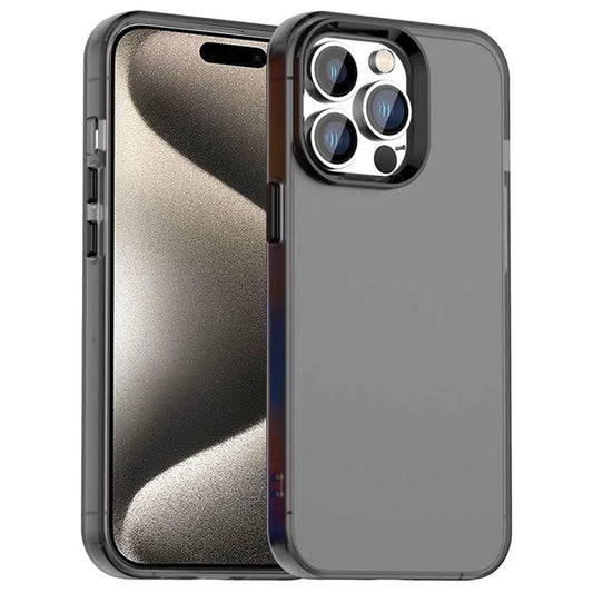 iPhone 15 Pro Case PC+TPU+PET Matte Anti-Drop Phone Back Cover - Black