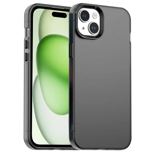 iPhone 15 Case PC+TPU+PET Matte Anti-Drop Phone Back Cover - Black