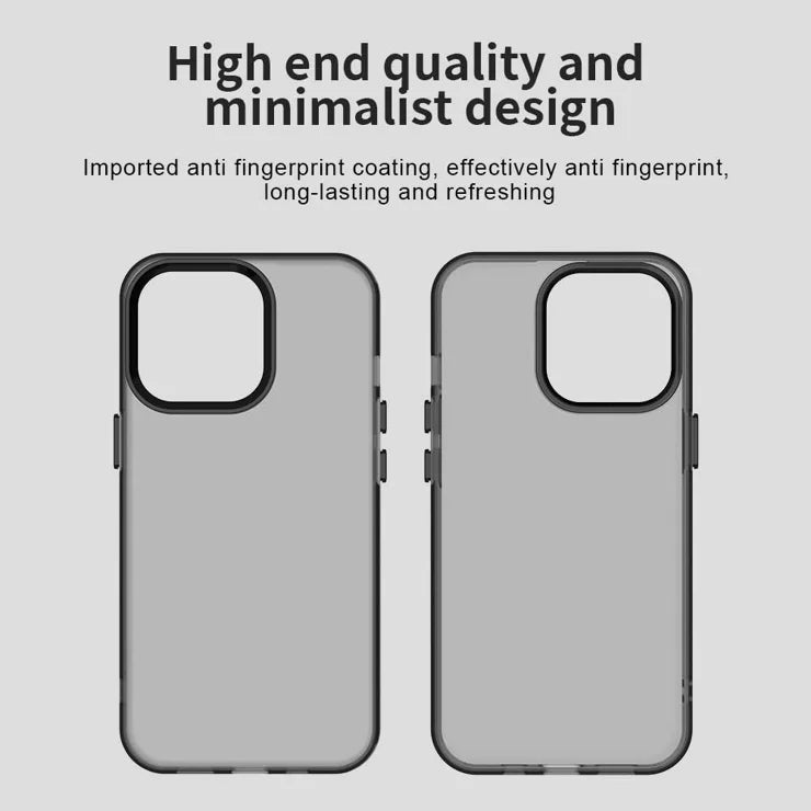 iPhone 14 Pro Max Case PC+TPU+PET Matte Anti-Drop Phone Back Cover - Black