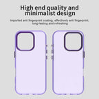 iPhone 16 Pro Case PC+TPU+PET Matte Anti-Drop Phone Back Cover - Purple