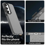 Samsung Galaxy S25 FE Case PC + TPU + PET Matte Anti-Drop Phone Back Cover - Black