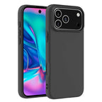 For iPhone 17 Pro Case Soft Matte Back TPU Black Phone Cover, Large Cutout