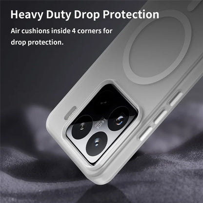 Xiaomi 15 Pro Magnetic Case TPU + PC Slim Matte Translucent Phone Cover - White