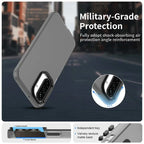 Samsung Galaxy A26 5G Case PC+TPU+PET Matte Anti-Drop Phone Back Cover - Black