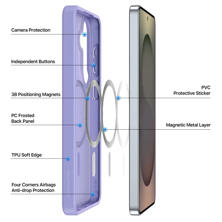 DUX DUCIS For Samsung Galaxy S26+ Magnetic Case Yind Series PC+TPU Phone Cover - Light Purple
