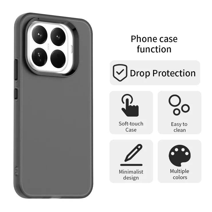 Xiaomi 15T Pro Case PC + TPU + PET Matte Anti-Drop Phone Back Cover - Black