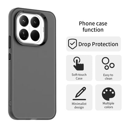 Xiaomi 15T Pro Case PC + TPU + PET Matte Anti-Drop Phone Back Cover - Black