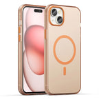 iPhone 15 Plus / 14 Plus Magnetic Case Translucent Matte Anti-Fingerprint Phone Cover - Orange