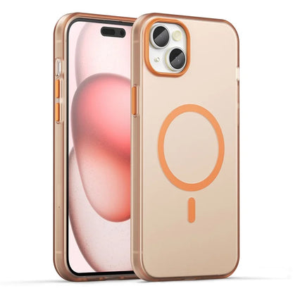 iPhone 15 Plus / 14 Plus Magnetic Case Translucent Matte Anti-Fingerprint Phone Cover - Orange