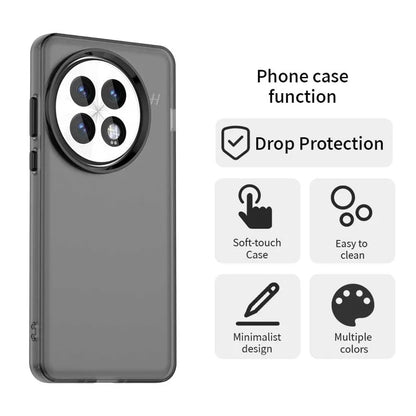 OnePlus 13 Case PC+TPU+PET Matte Anti-Drop Phone Back Cover - Black