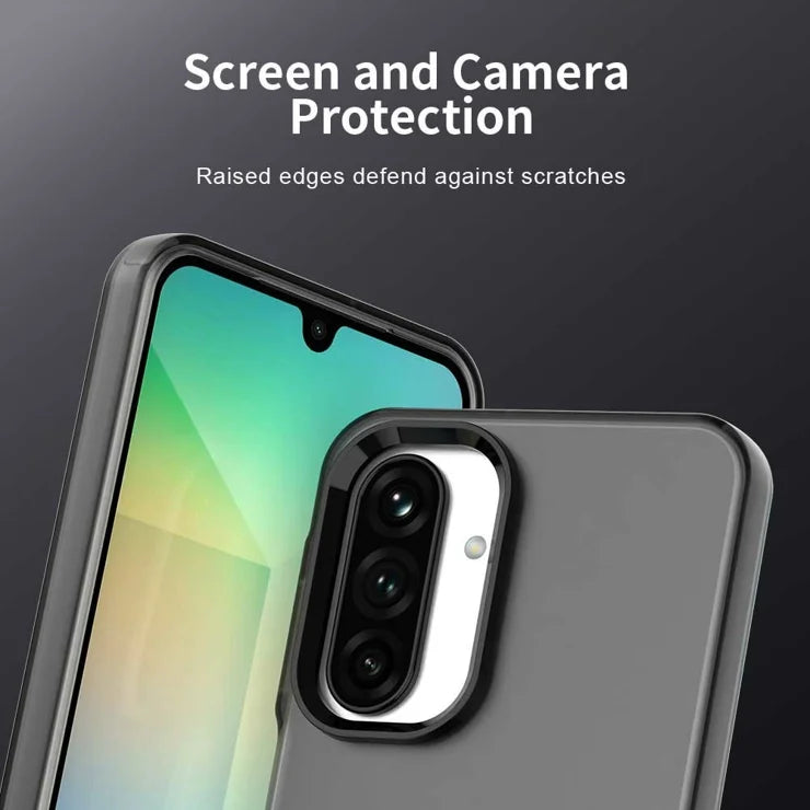 Samsung Galaxy A26 5G Case PC+TPU+PET Matte Anti-Drop Phone Back Cover - Black